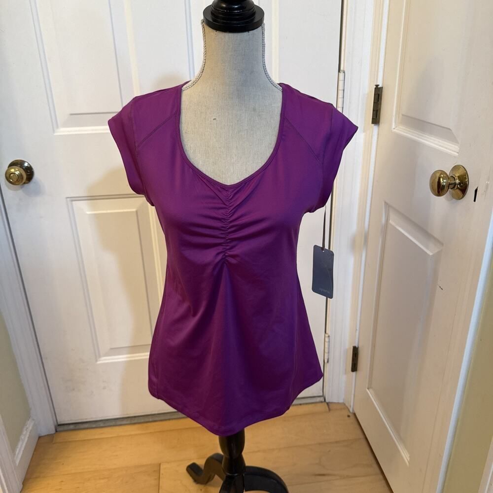 MAGENTA PURPLE Apana Spandex Stretch Athletic Shirt Women’s Size M